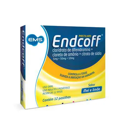 Pastilhas Endcoff Mel e Limão Ems 12 Unidades
